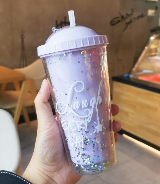 Stylish Rainbow Plastic Water Cup for Your Collection